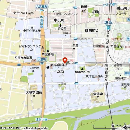 ブリヂストンタイヤサービス中部（株）　塩浜店付近の地図